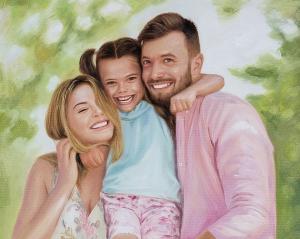 Custom Hand Painted Family Portraits in Oil from Your Photos