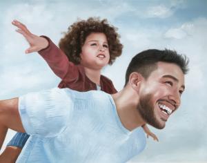 Transform Your Parent and Child Photos into Custom Hand-Painted Oil Portraits