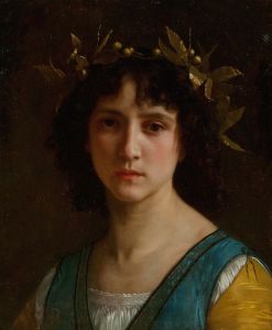 Tête d’Italienne avec une couronne de laurier