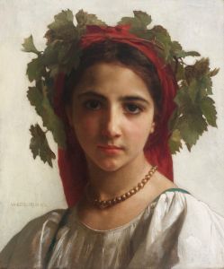 Jeune fille couronnée de pampres