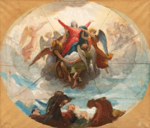 Etude pour le plafond de la Chapelle de Vierge à la Rochelle