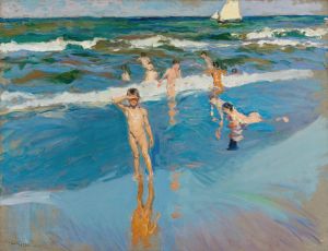 Niños En El Mar. Playa De Valencia