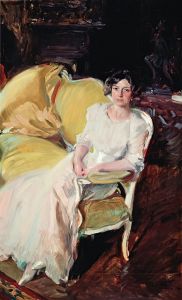 Clotilde seated on the Sofa
