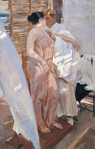 The Pink Robe. After the Bath