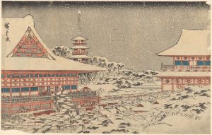 Two Red Pavilions in Snow