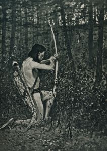 Then upon one knee, uprising, Hiawatha aimed an arrow