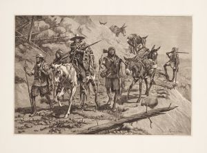 Pima Indians convoying a silver train in Mexico