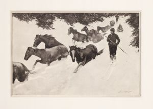 Working snow-bound ponies out of the mountains