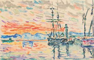 Saint-Tropez, le port au coucher du soleil