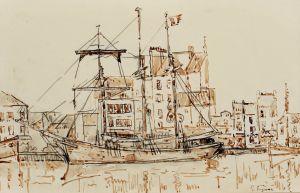 Trois-mâts au port