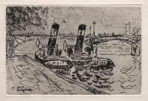 Paris, Le Pont des Arts avec Remorqeurs