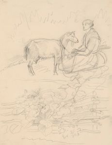 A shepherdess with a goat