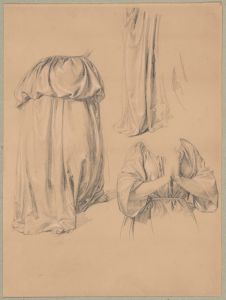 Drapery study to the figure of Our Lady of the Rosary