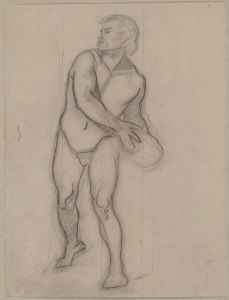 Nude sketch to the assailant to the painting ‘Martyrdom of St. Matthias’
