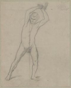 Nude sketch to the executioner with an axe to the painting ‘Martyrdom of St. Matthias’