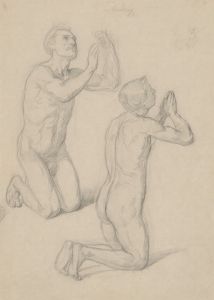 Nude studies for the figures of David and Pius IX in the painting ‘The Immaculate Conception of the Blessed Virgin Mary’