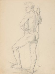 Nude study of guardian to the painting ‘Katarzyna Jagiellonka in Gripsholm Prison’
