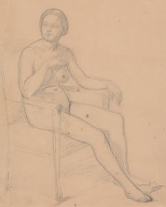 Nude study of Queen Bona for the painting ‘The Upbringing of Sigismund Augustus’