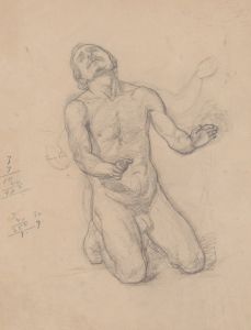 Nude study to the figure of St. Matthias to the painting ‘Martyrdom of St. Matthias’
