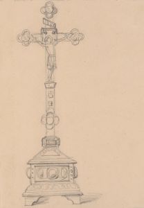 Sketch of crucifix for the painting ‘Queen Jadwiga’s Oath’