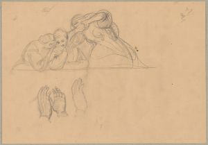 Sketch of the group of witnesses to the death of St. Matthias to the painting ‘Martyrdom of St. Matthias’