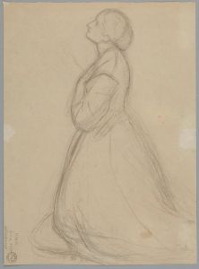 Sketch of the queen figure for the painting ‘Queen Jadwiga’s Oath’