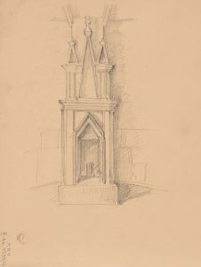 Sketch of the ruins of the castle in Smoleń