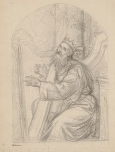 Sketch to the painting ‘King David playing the harp’