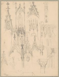 Sketches of Gothic architectural details