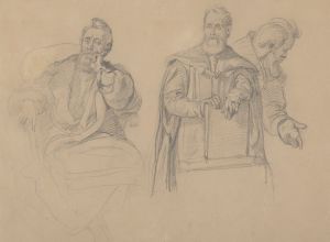 Studies of background characters for the painting ‘Queen Jadwiga’s Oath’