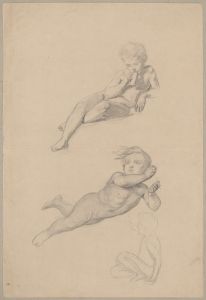 Studies of boys’ nudes to the ceiling ‘Wedding procession of Cupid and Psyche’