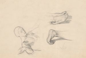 Studies of feet of Nicodemus and Christ to the painting ‘Entombment’