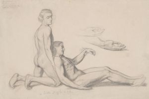 Study of nude males to the scene with Nicodemus supporting Christ’s body to the painting ‘Entombment’