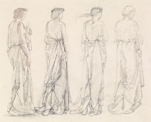 St George Series – Four Studies of Female Attendants for ‘The Princess led to the Dragon’