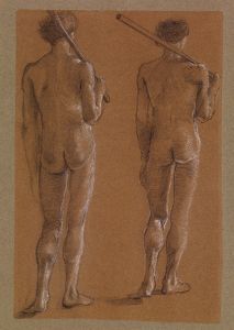 St George Series – Male Nude – Studies of two Soldiers for ‘The Princess led to the Dragon’