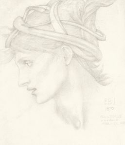 Head study of Maria Zambaco for Nimue in ‘The Beguiling of Merlin’