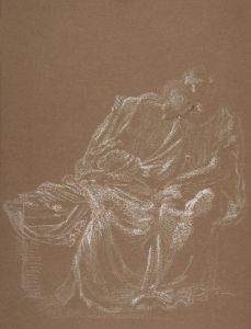A Seated Couple, Embracing