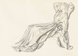 Portrait of Fanny Cornforth, reclining in a chair, for ‘Laus Veneris’