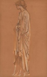 Study of a draped female figure for ‘The Sleep of Arthur in Avalon’