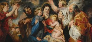 Holy Family surrounded by angels