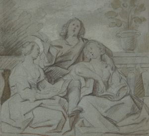 A Youth and Two Girls Singing