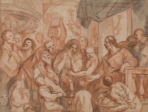 Christus en de overspelige vrouw, voorbereidende schets