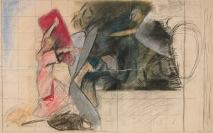 Composition study for ‘Seven Deadly Sins’ in The Quest of the Holy Grail mural series at Boston Public Library