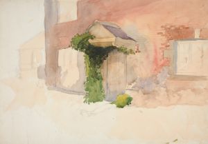 Study of exterior of a red brick house