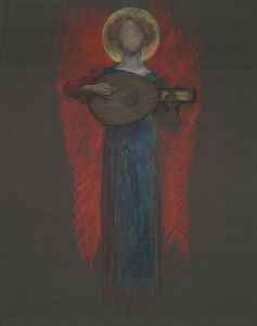 Study, Angel with Musical Instrument