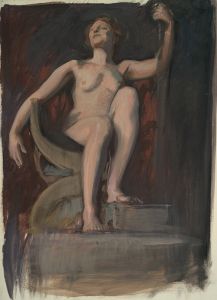 Study for the figure of The Genius of Pennsylvania in ‘The Apotheosis of Pennsylvania,’ mural for the state capitol building in Harrisburg, Pennsylvania, 1902-1911