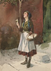 Study of a young girl in a garden