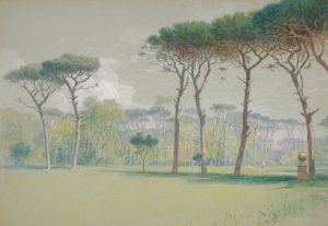 Castel Fusano; Landscape – vast lawn and trees