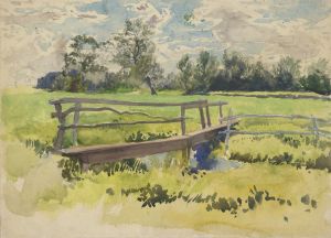 Landscape, marsh and bridge