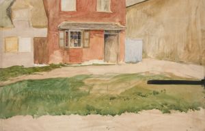 Study of exterior of a red brick building